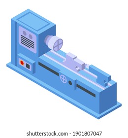 Factory lathe icon. Isometric of factory lathe vector icon for web design isolated on white background