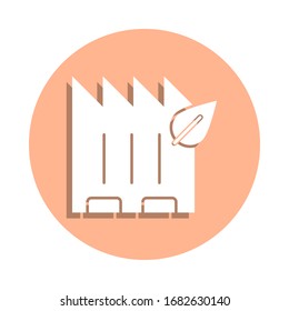 Factory, leaf, plant badge icon. Simple glyph, flat vector of ecology icons for ui and ux, website or mobile application