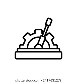 Factory Lever Outline Icon Vector Illustration