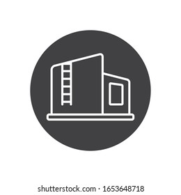 factory line block style icon design, Industry plant building industrial construction job work technology and manufacturing theme Vector illustration