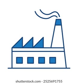 Factory Line Editable Stroke Icons. Work-house, Business, Architecture Buildings Icons Vector Illustration