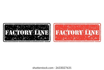 factory line grunge stamp design, vector, isolated on transparent background