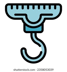 Factory line hook icon outline vector. Worker process. Industry engineer color flat
