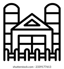 Factory line icon. Farm vector illustration isolated on white. Agriculture outline style design, designed for web and app. Eps 10