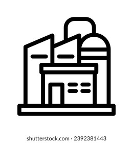 factory line icon illustration vector graphic. Simple element illustration vector graphic, suitable for app, websites, and presentations isolated on white background