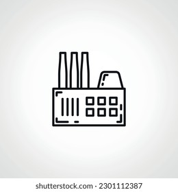 factory line icon. factory linear icon.