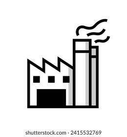 Icono de línea de fábrica en fondo blanco. Eps 10.