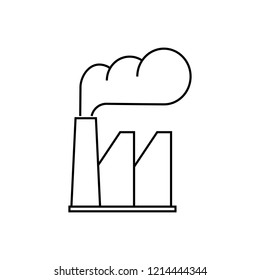 Factory line icon, outline vector sign, linear style pictogram isolated on white. Industry symbol, logo illustration. Premium quality graphic design elements.