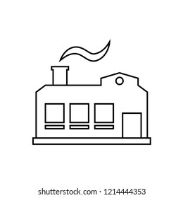 Factory line icon, outline vector sign, linear style pictogram isolated on white. Industry symbol, logo illustration. Premium quality graphic design elements.