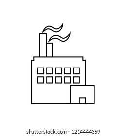 Factory line icon, outline vector sign, linear style pictogram isolated on white. Industry symbol, logo illustration. Premium quality graphic design elements.
