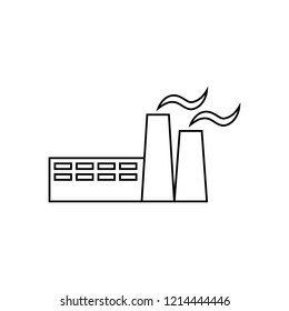 Factory line icon, outline vector sign, linear style pictogram isolated on white. Industry symbol, logo illustration. Premium quality graphic design elements.