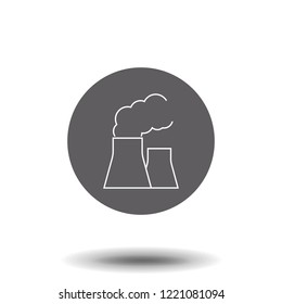 Factory line icon, outline vector sign, linear style pictogram isolated on white. Industry symbol, logo illustration. Premium quality graphic design elements.