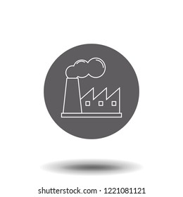 Factory line icon, outline vector sign, linear style pictogram isolated on white. Industry symbol, logo illustration. Premium quality graphic design elements.