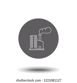 Factory line icon, outline vector sign, linear style pictogram isolated on white. Industry symbol, logo illustration. Premium quality graphic design elements.