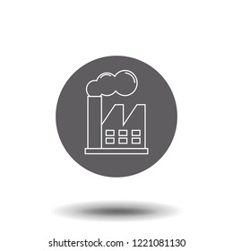 Factory line icon, outline vector sign, linear style pictogram isolated on white. Industry symbol, logo illustration. Premium quality graphic design elements.