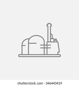 Icono de línea de fábrica para web, móviles e infografías. Icono vector de gris oscuro aislado en fondo gris claro.