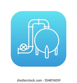 Factory line icon for web, mobile and infographics. Vector white icon on the blue gradient square with rounded corners isolated on white background.