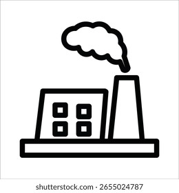 Ícones da linha de fábrica. Ilustração de vetor de linha simples