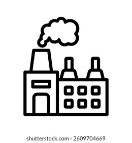 Factory Line Vector Illustration On White Background.
