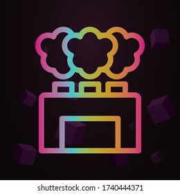 Icono de nolan vector de línea de fábrica Línea delgada simple, contorno vector de iconos de contaminación para ui y ux, sitio web o aplicación móvil