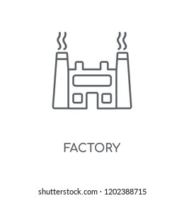 Factory linear icon. Factory concept stroke symbol design. Thin graphic elements vector illustration, outline pattern on a white background, eps 10.