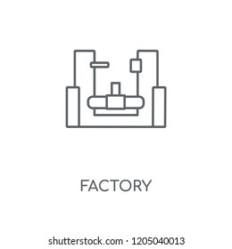 Factory linear icon. Factory concept stroke symbol design. Thin graphic elements vector illustration, outline pattern on a white background, eps 10.