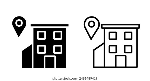 Factory location icon on white background