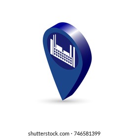 Factory location icon. Vector illustration.