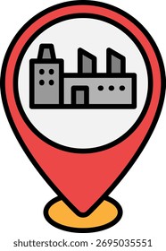 Werksstandort Pin gefüllt Symbol