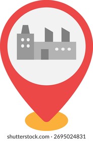 Factory Location Pinpoint Flat Icon