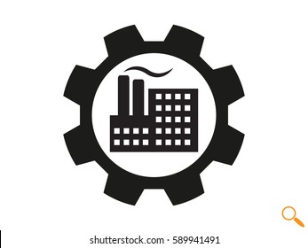 Factory logo, icon, vector illustration eps10