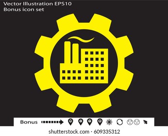Factory logo, icon, vector illustration eps10