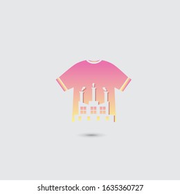 Factory logo template design, clothes factory, vector illustration,