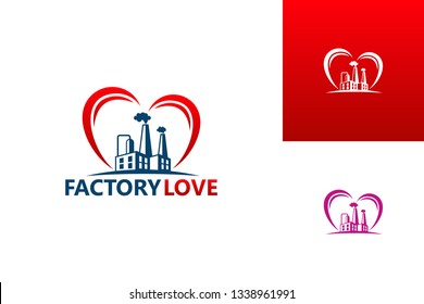 Factory Love Logo Template Design Vector, Emblem, Design Concept, Creative Symbol, Icon