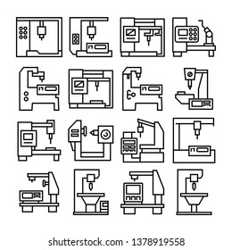 factory machine, automatic industrial machine icons