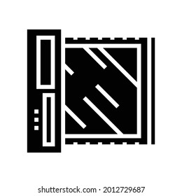 factory machine for glass production glyph icon vector. factory machine for glass production sign. isolated contour symbol black illustration