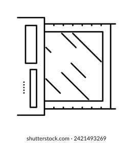 factory machine for glass production line icon vector. factory machine for glass production sign. isolated contour symbol black illustration