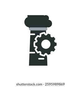 Factory maintenance flat icon vector design illustration. 