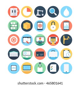 Factory Manufacturing Production Vector Icons 3