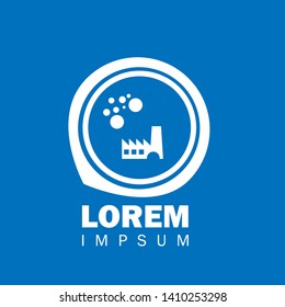 factory - map pin. usb connected logo concept