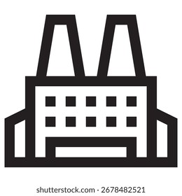 Factory Modern Vector Icon – Minimal Illustration Symbol Template for Web Mobile App UI Design
