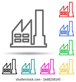 factory multi color style icon. Simple thin line, outline vector of web icons for ui and ux, website or mobile application