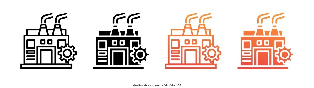 Vector de conjunto de iconos de estilo múltiple de fábrica