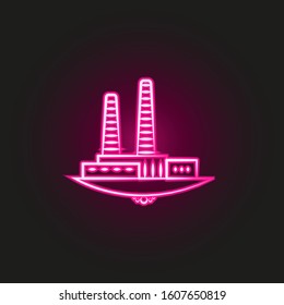 Factory neon style icon. Simple thin line, outline vector of landspace icons for ui and ux, website or mobile application