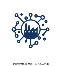 Factory Network Logo Icon Design