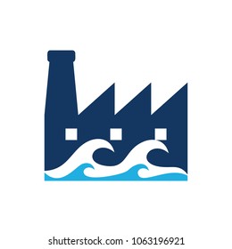 Factory Ocean Logo Icon Design