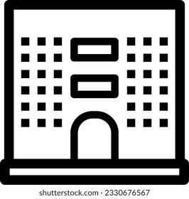 factory office block building line icon for downlaod