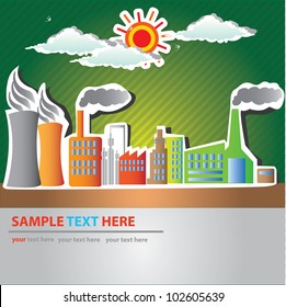 Factory, oil drilling, nuclear power plant and energy,Vector