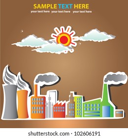 Factory, oil drilling, nuclear power plant and energy,Vector