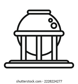 Factory oil tank icon outline vector. Disaster environment. Water effect